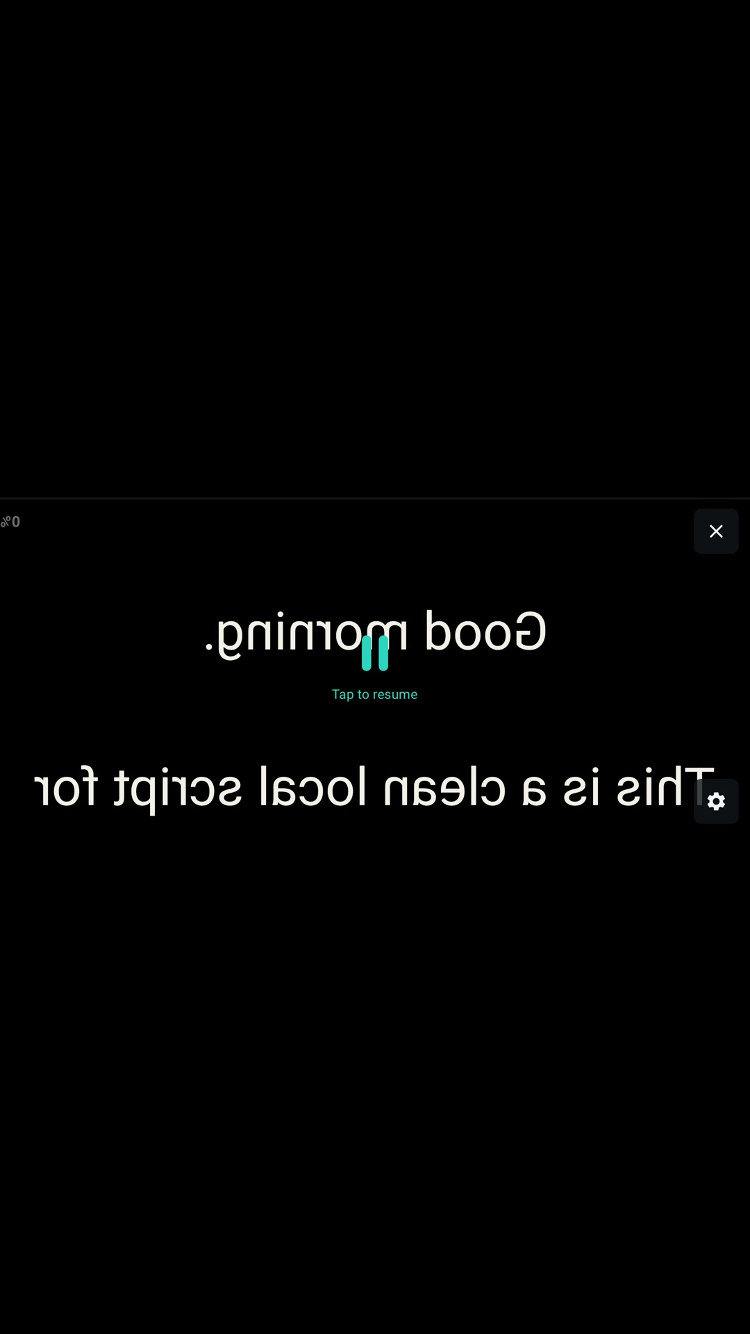 Mirrored playback in WKB Teleprompter